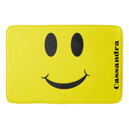Retro Yellow Happy Face Lächelndes Muster Badematte