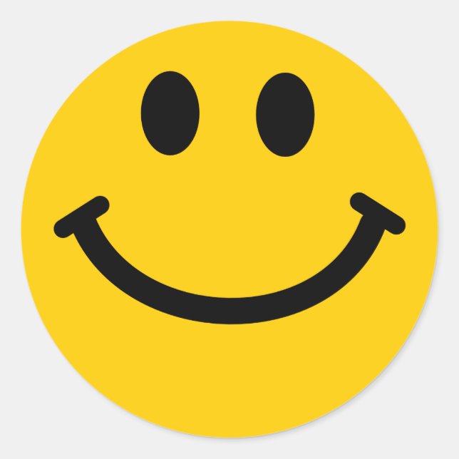 Retro Yellow Happy Face Runder Aufkleber (Vorderseite)