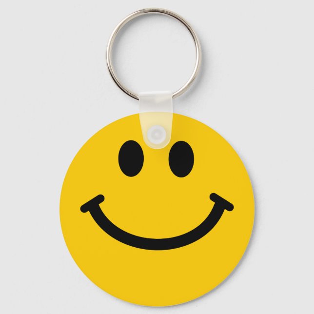 Retro Yellow Happy Face Schlüsselanhänger (Vorderseite)