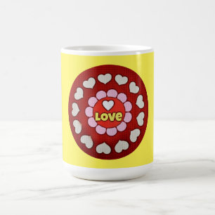 Retro Yellow Heart Liebe Tasse Cup