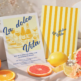 Retro yellow “La dolce vita” Bridal Shower Einladung