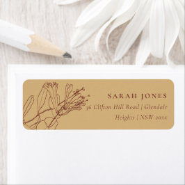 RETRO YELLOW OCHRE LINIE ZEICHNEND BLUMENADRESSE