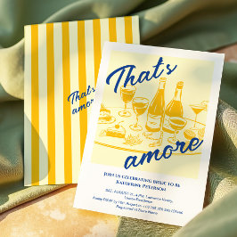 Retro yellow “that's amore” Bridal Shower Einladung