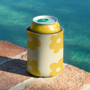 Retro Yellow Tropical Simple Blume Pattern Dosenkühler