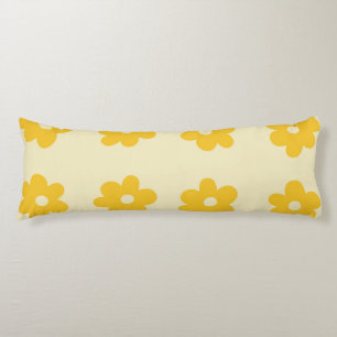 Retro Yellow Tropical Simple Blume Pattern Seitenschläferkissen