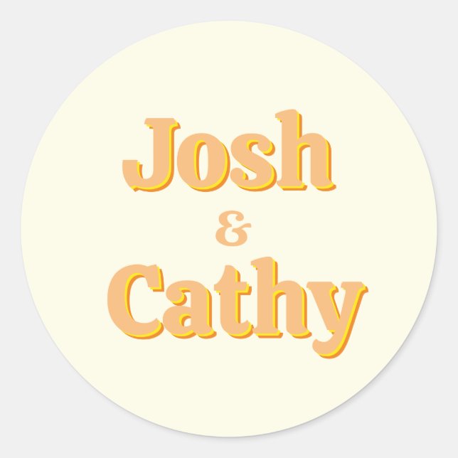 Retro Yellow Wedding Sticker (Vorderseite)