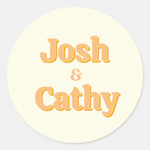 Retro Yellow Wedding Sticker