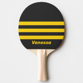 Retro Yellowjacket Three Across Striping with Name Tischtennis Schläger