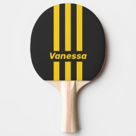 Retro Yellowjacket Three Pin Stripes with Name Tischtennis Schläger