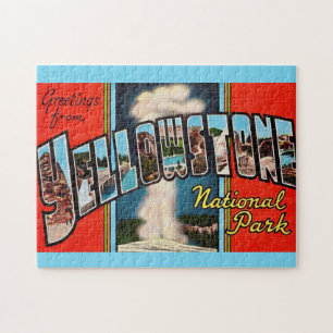 Retro Yellowstone Nationalpark Postcard
