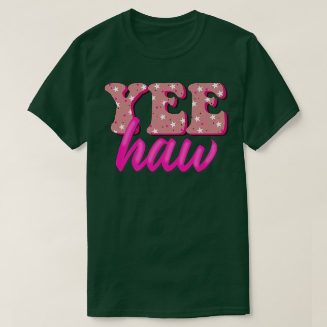 Retro Yew Haw Howdy Rodeo Western Country Southern T-Shirt (Design vorne)