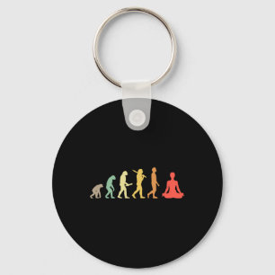 Retro-Yoga-Evolution-Geschenk für Yogis und Yoga-L Schlüsselanhänger