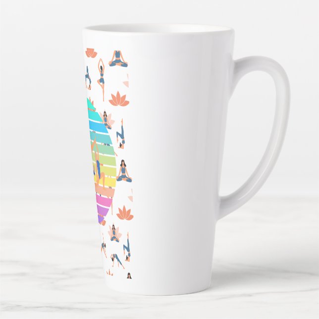 Retro Yoga im dynamischen Fluss harmonischer Farbe Milchtasse (Rechts)
