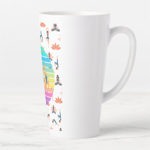 Retro-Yoga im lebendigen Fluss harmonischer Farben Milchtasse