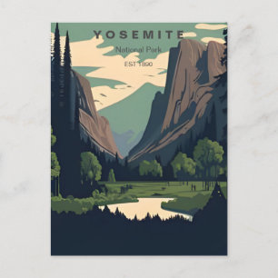 Retro Yosemite National Park Half Dome Kalifornien Postkarte