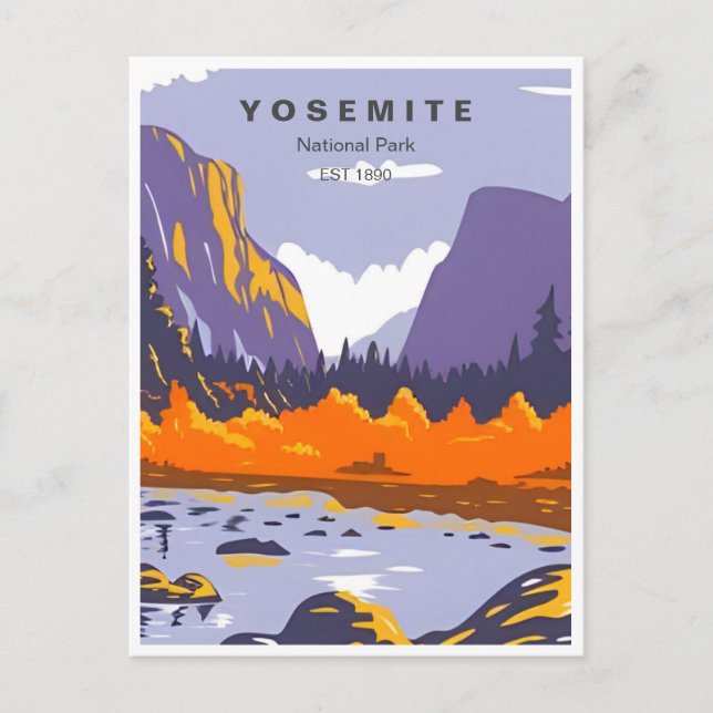 Retro Yosemite Nationalpark Halbkugel Kuppel Kalif Postkarte (Vorderseite)