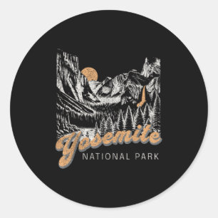 Retro Yosemite Nationalpark USA Vintag Womens Me Runder Aufkleber