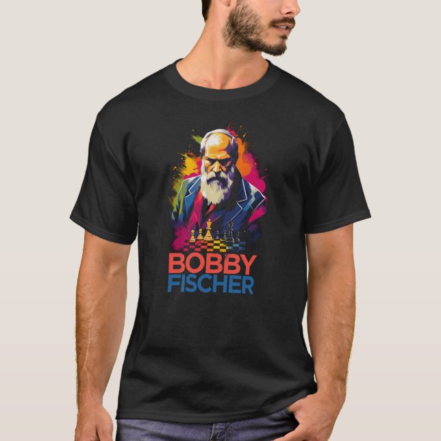 Retro Young Bobby Fischer "Chess is War" Quote T-Shirt (Vorderseite)