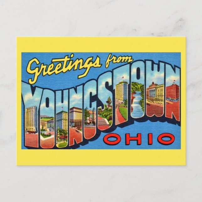 Retro Youngstown Ohio Gruß  Postkarte (Vorderseite)