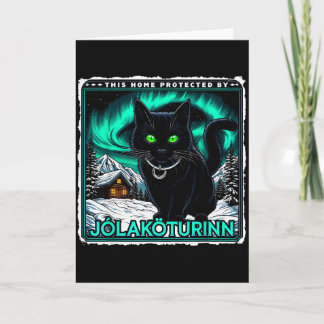 Retro Yule-Katze Isländisch Dieses Zuhause geschüt Karte
