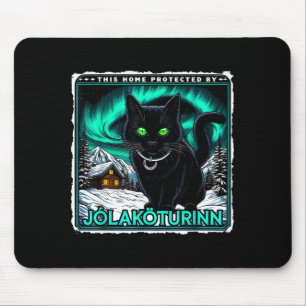 Retro Yule-Katze Isländisch Dieses Zuhause Geschüt Mousepad
