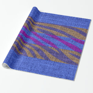 Retro Zebra Skin Print Pattern Burlap Rustikal #3 Geschenkpapier