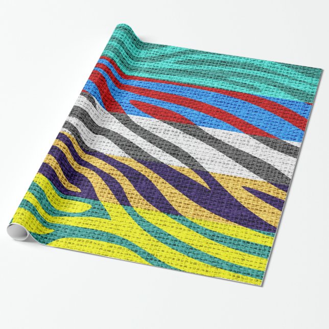 Retro Zebra Skin Print Pattern Burlap Rustikal #9 Geschenkpapier (Ungerollt)