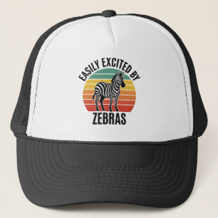 Retro-Zebra-Sonnenuntergang mit lustigem Wildgeist Truckerkappe