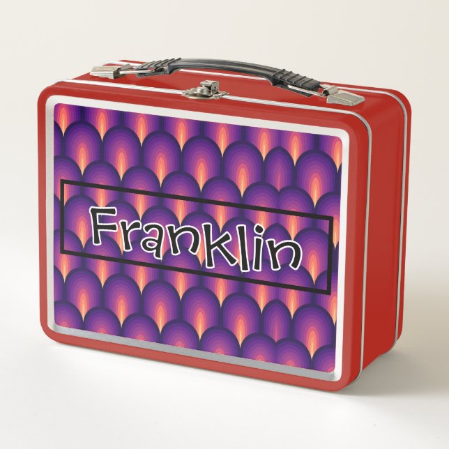 Retro Zeichnend I-Individuelle Name Metall Brotdose (Vorderseite)