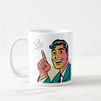 Retro-Zeiger auf die menschliche Tasse