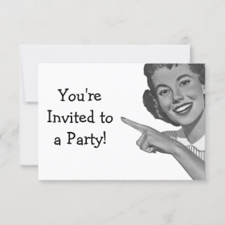 Retro-Zeigerin Frau V2 Einladung