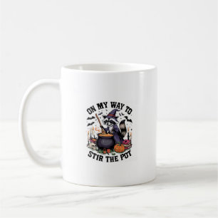 Retro Zeit, um den Topf lustig zu rühren Waschbär Kaffeetasse