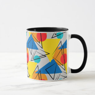 Retro zeitgenössisches geometrisches buntes Muster Tasse