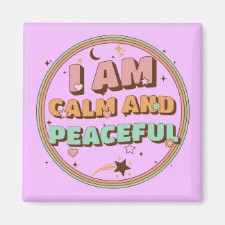 Retro Zen Vibes I Am ruhigen und Friedlich Magnet