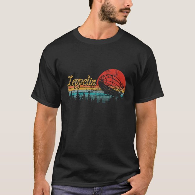 Retro Zeppelin 70er Dirigible Blimp Luftschiff Zep T-Shirt (Vorderseite)