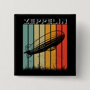 Retro Zeppelin Dirigible Luftschiff Zepelin Zeppli Button