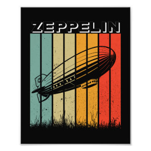 Retro Zeppelin Dirigible Luftschiff Zepelin Zeppli Fotodruck