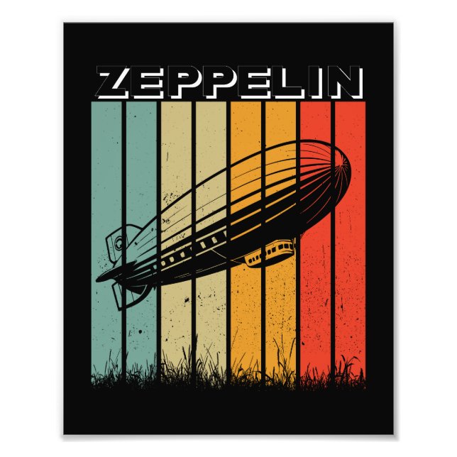 Retro Zeppelin Dirigible Luftschiff Zepelin Zeppli Fotodruck (Vorne)
