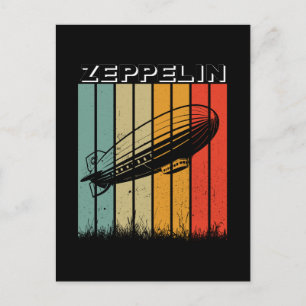 Retro Zeppelin Dirigible Luftschiff Zepelin Zeppli Postkarte