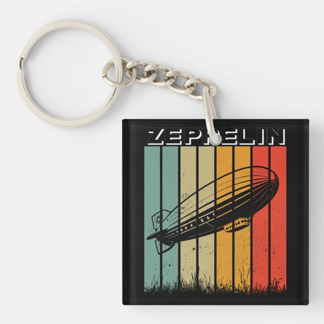 Retro Zeppelin Dirigible Luftschiff Zepelin Zeppli Schlüsselanhänger (Vorderseite)