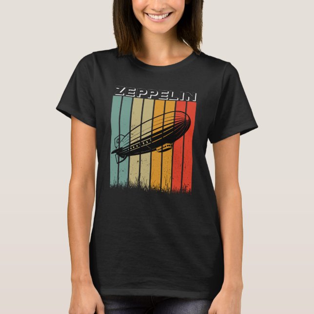 Retro Zeppelin Dirigible Luftschiff Zepelin Zeppli T-Shirt (Vorderseite)