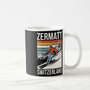Retro Zermatt Schweiz Skigebiet  Kaffeetasse