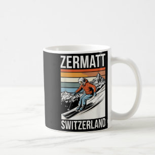 Retro Zermatt Schweiz Skigebiet, Spaß am alpinen S Kaffeetasse