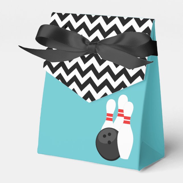 Retro Zickzack Bowling Gefälligkeitsboxen Geschenkschachtel (Vorderseite)