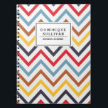 Retro-Zickzack Muster-Personalisiert-Notebook Notizblock<br><div class="desc">Anpassbares Notebook mit Zickzack Abbildung. Sie können den Text entweder bearbeiten oder ganz löschen.</div>