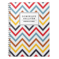 Retro-Zickzack Muster-Personalisiert-Notebook