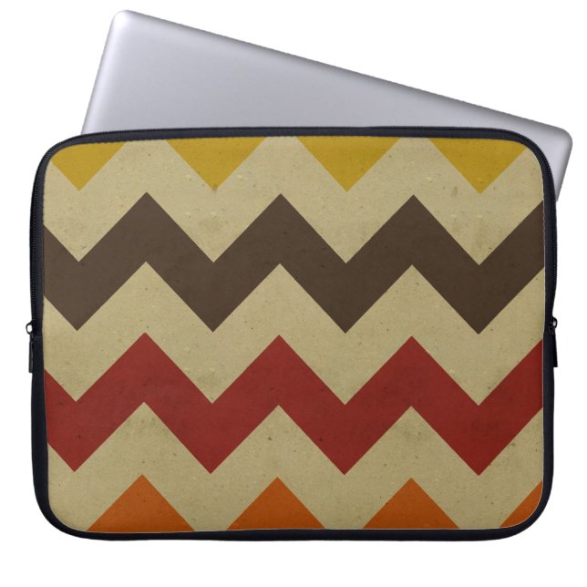 Retro Zickzack Zickzack stripes Zickzackmuster Laptopschutzhülle (Vorderseite)