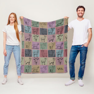 Retro-Ziegenliebhaber-Decke Cozy-Farmtier zum Vers Fleecedecke