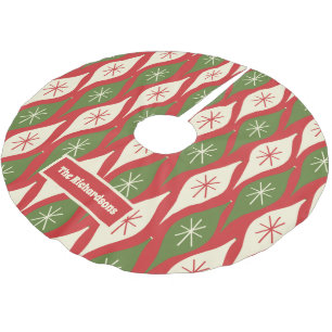 Retro-Ziermuster aus dem Mittelalter Personalisier Polyester Weihnachtsbaumdecke