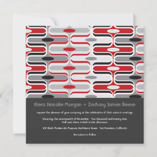 Retro Zig Zag Muster Moderne Kunsthochzeit Einladu Einladung